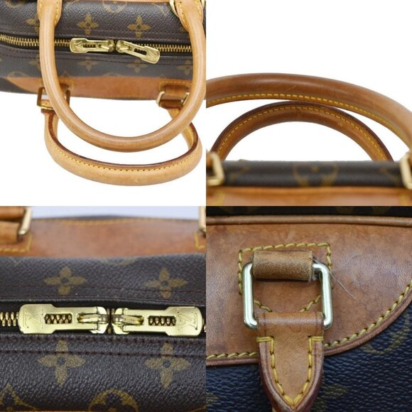 LOUIS VUITTON LV Logo Deauville Hand Bag Monogram Leather Brown - Picture 15 of 16